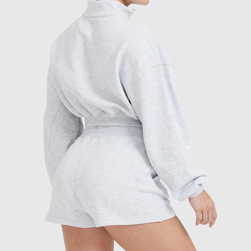 1/4 Half Zip Sweatshirts Manufacturer | Drop Shoulder Pullover Turtleneck sweatshirts Factory - 图片 6