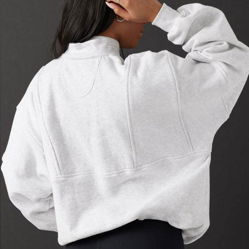 1/4 zipper sweatshirts Manufacturer | Oversize cotton fleece jumper sweatshirts Factory - 图片 2