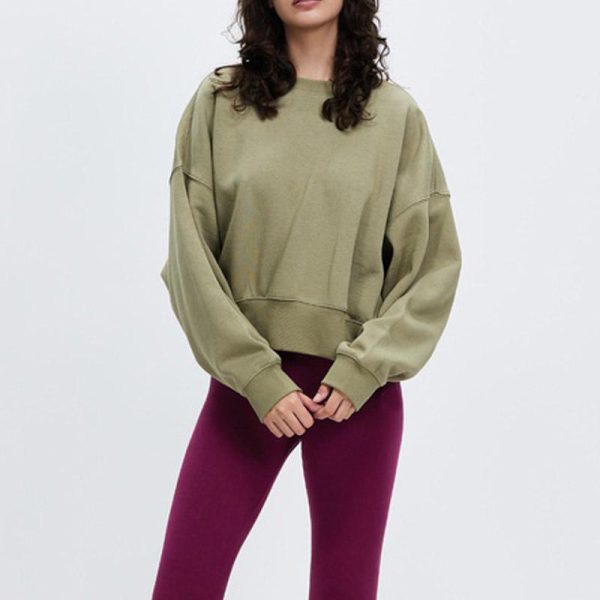 oversized pullover sweatshirt Manufacturer | long sleeve crew neck terry sweatshirts Factory - 图片 2