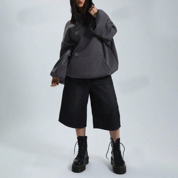 Custom Women Loose Oversized Hoodies Manufacturer | Cotton Print logo hoodie - 图片 4
