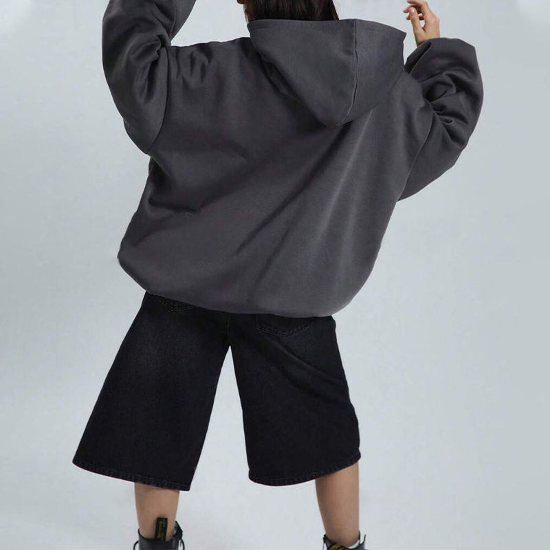 Custom Women Loose Oversized Hoodies Manufacturer | Cotton Print logo hoodie - 图片 5