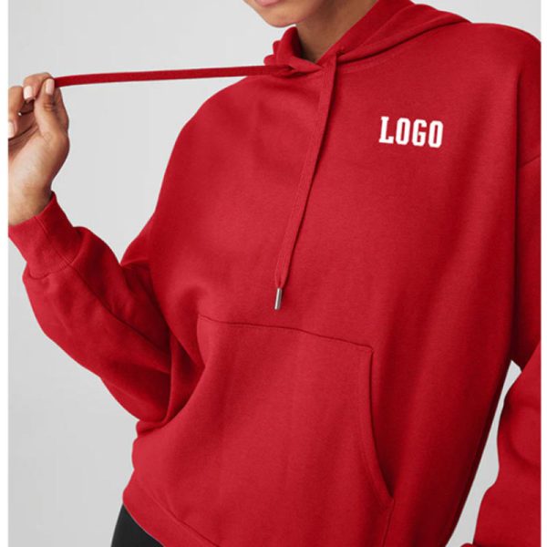Custom Women Street Wear Thick Sports Hoodies Manufacturer | Cotton Print logo Fleece hoodie - 图片 5