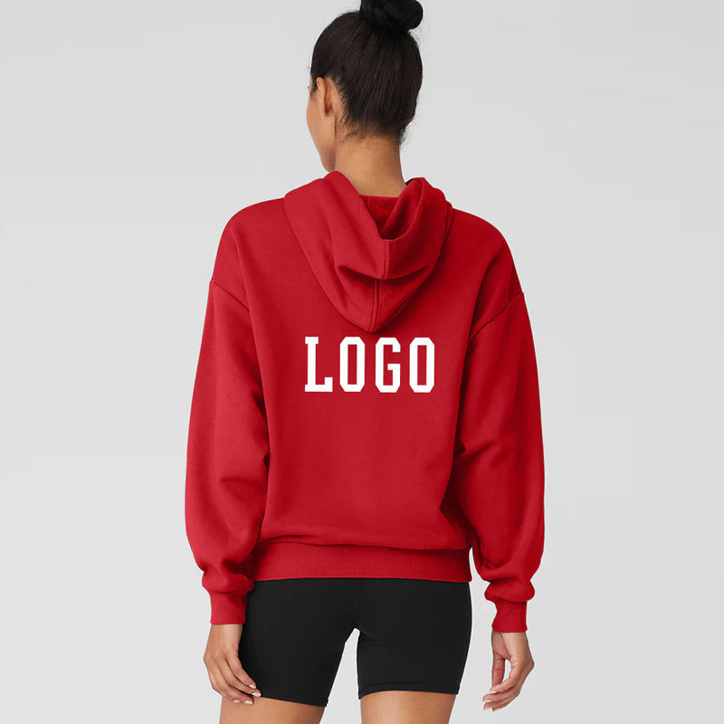 Custom Women Street Wear Thick Sports Hoodies Manufacturer | Cotton Print logo Fleece hoodie - 图片 4