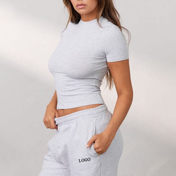 Gym Fitness Short Sleeves Shirts Manufacturer | Custom Print Quick Dry Summer Crop Top Shirts - 图片 4