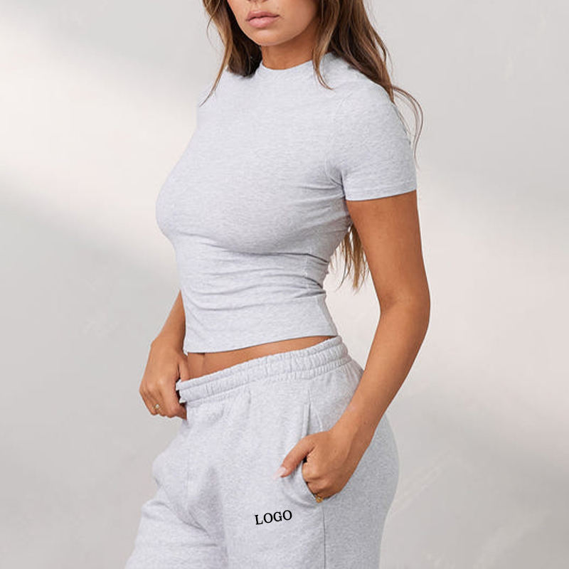 Gym Fitness Short Sleeves Shirts Manufacturer | Custom Print Quick Dry Summer Crop Top Shirts - 图片 4