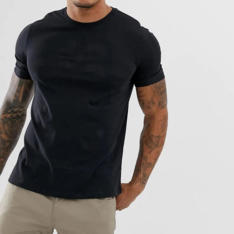 Custom Tight Crewneck T Shirts Manufacturers | Custom Men Solid Color Cotton T-Shirts supplier - 图片 5