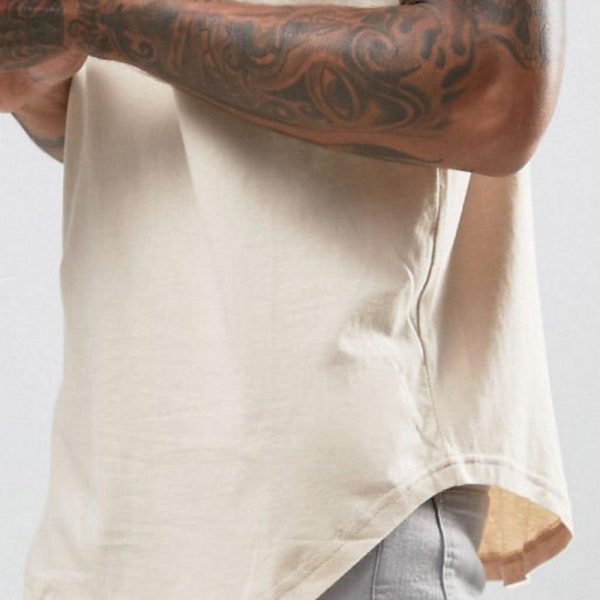 Oversized Men's Curved Hem T-shirts Manufacturers | Custom Round Neck Pima Cotton T-Shirts supplier - 图片 2