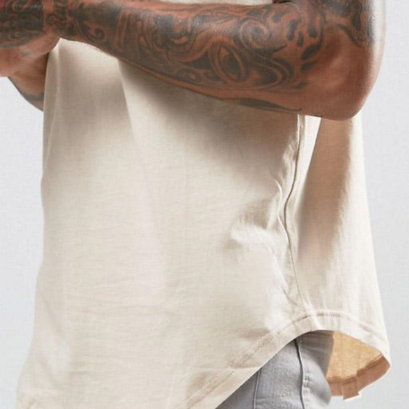 Oversized Men's Curved Hem T-shirts Manufacturers | Custom Round Neck Pima Cotton T-Shirts supplier - 图片 2