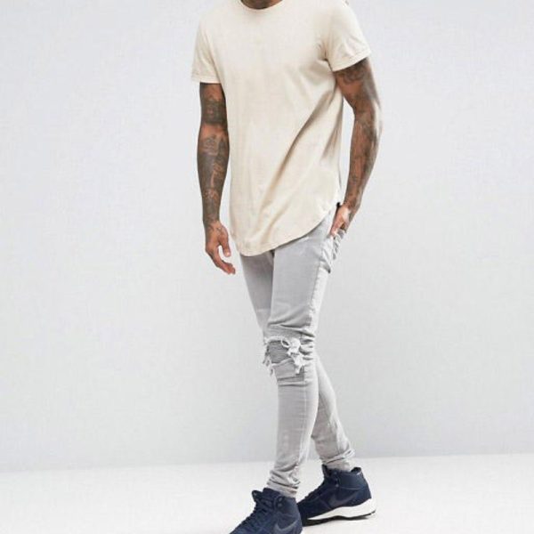 Oversized Men's Curved Hem T-shirts Manufacturers | Custom Round Neck Pima Cotton T-Shirts supplier - 图片 4