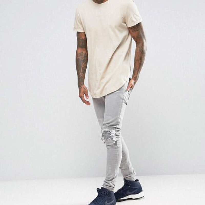 Oversized Men's Curved Hem T-shirts Manufacturers | Custom Round Neck Pima Cotton T-Shirts supplier - 图片 4