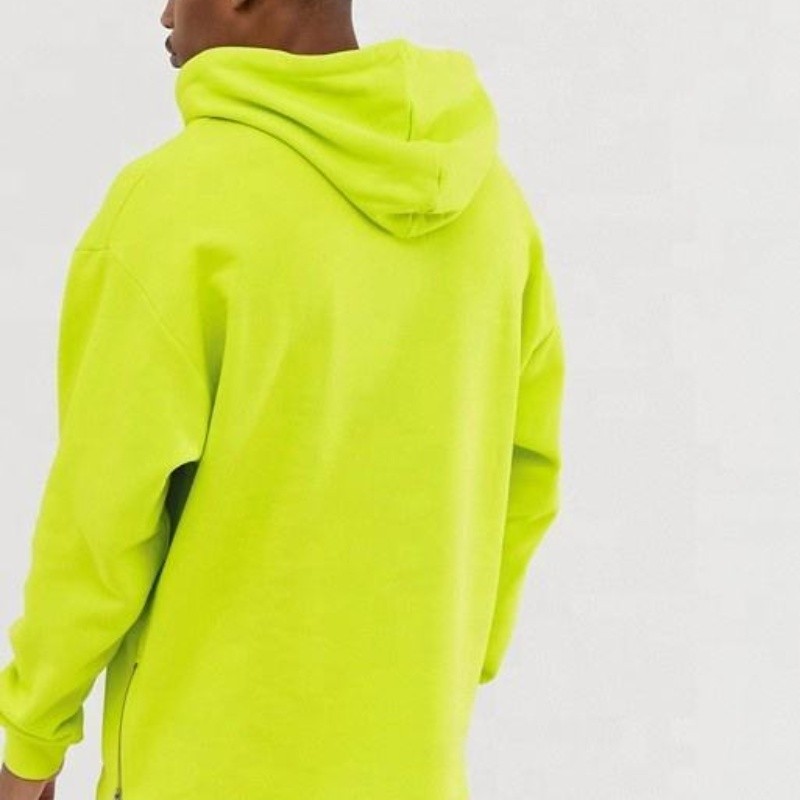 Custom Neon hoodie With Zipper Hoodies manufacturer | High Quality Plain Oversized hoodies - 图片 4