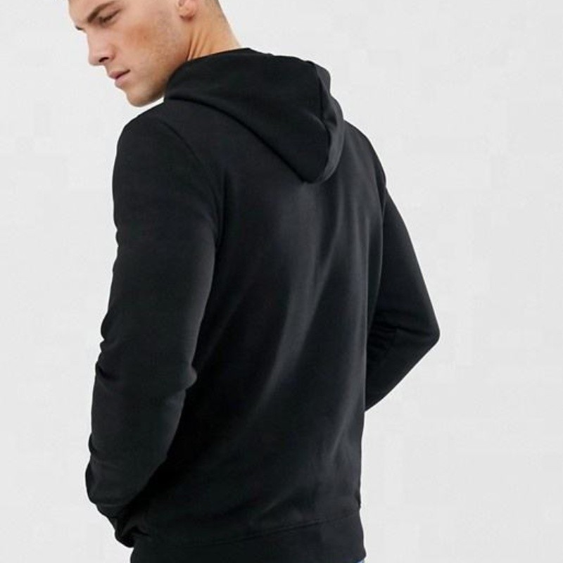 Custom Zip Up Hoodies Men manufacturer | warm 100% Cotton Plain Black hoodie manufacturer - 图片 4
