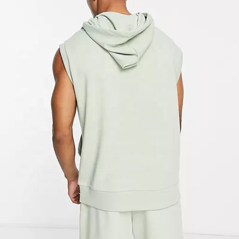 Custom Sleeveless Puff Printing hoodie manufacturer | warm 100% Cotton Pullover hoodie manufacturer - 图片 2