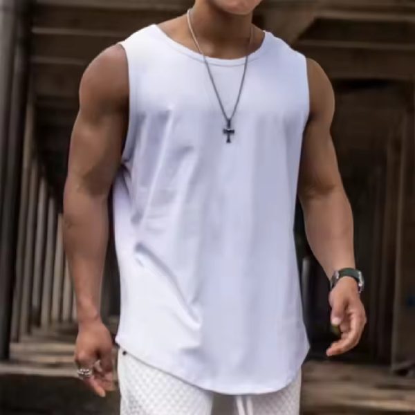 Custom Men's Cotton Sleeveless Tank Top Manufacturers丨 Gym Compression Blank Tank Top factory - 图片 4