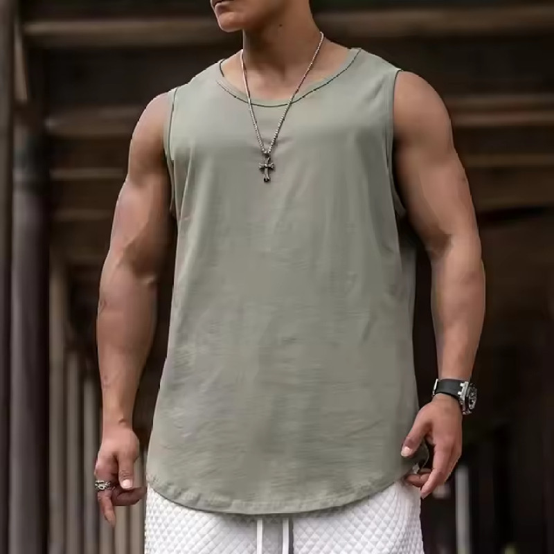 Custom Men's Cotton Sleeveless Tank Top Manufacturers丨 Gym Compression Blank Tank Top factory - 图片 3