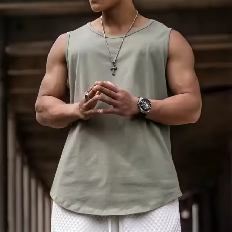 Custom Men's Cotton Sleeveless Tank Top Manufacturers丨 Gym Compression Blank Tank Top factory - 图片 2