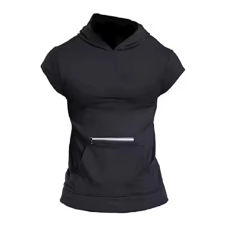 Custom Hooded Tank Top With Zipper Pocket Manufacturers丨 Quick Dry Blank Tank Top factory - 图片 5