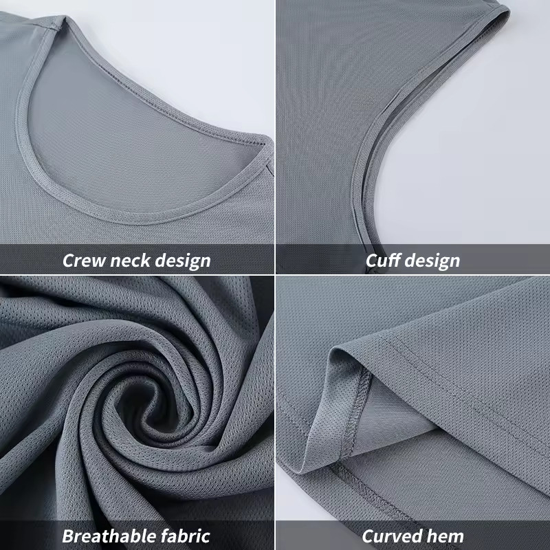 Custom Gym Tank Top Men Running Singlet Manufacturers丨 Polyester Gym Workout Tank Tops factory - 图片 5