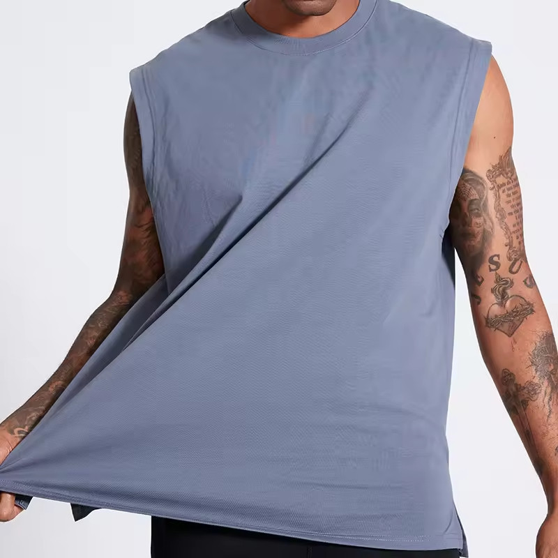 Custom Crewneck Sleeveless Running Tank Top Manufacturers丨 Training Printed Gym Tank Tops factory - 图片 4