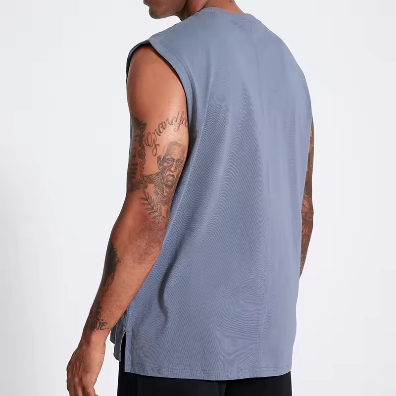 Custom Crewneck Sleeveless Running Tank Top Manufacturers丨 Training Printed Gym Tank Tops factory - 图片 3