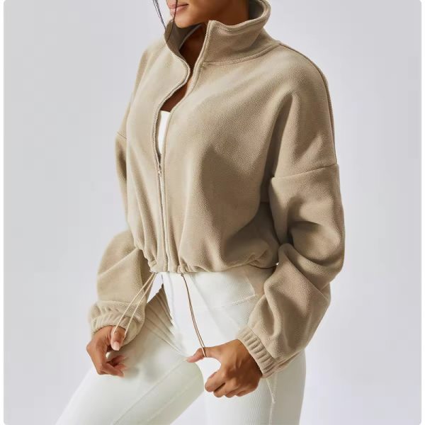 Custom Women Oversize Loose Polar Fleece Jacket Manufacturer | Custom Zipper up Hoodie suppliers - 图片 2