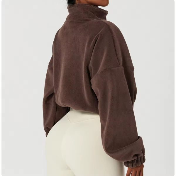 Custom Women Oversize Loose Polar Fleece Jacket Manufacturer | Custom Zipper up Hoodie suppliers - 图片 5