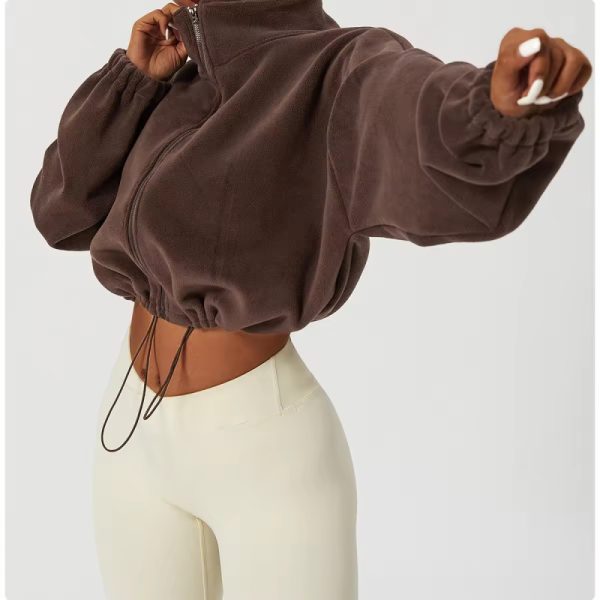 Custom Women Oversize Loose Polar Fleece Jacket Manufacturer | Custom Zipper up Hoodie suppliers - 图片 6