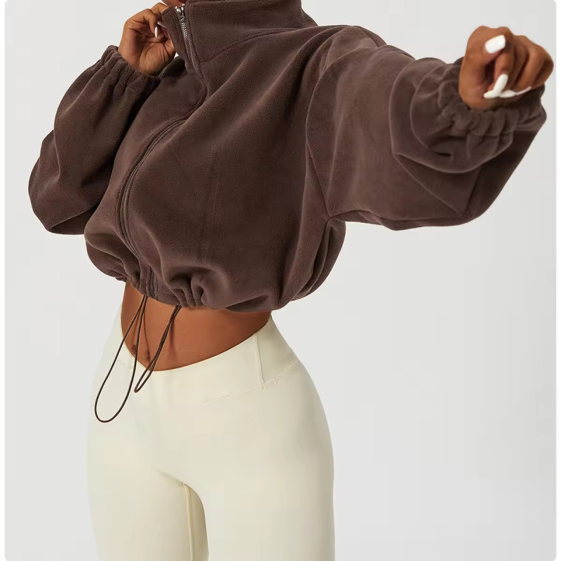 Custom Women Oversize Loose Polar Fleece Jacket Manufacturer | Custom Zipper up Hoodie suppliers - 图片 6