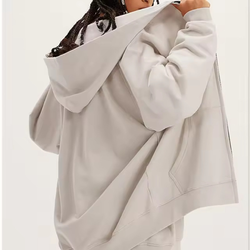 Custom Women Oversized Zip up hoodie Manufacturer | Fleece Cotton Blank hoodie suppliers - 图片 3