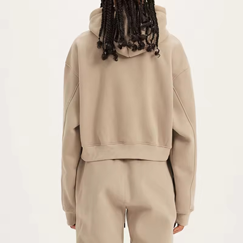 Custom Women Fleece Crop Hoodie Manufacturer | Oversized Warm Winter Thick Cotton hoodie suppliers - 图片 5