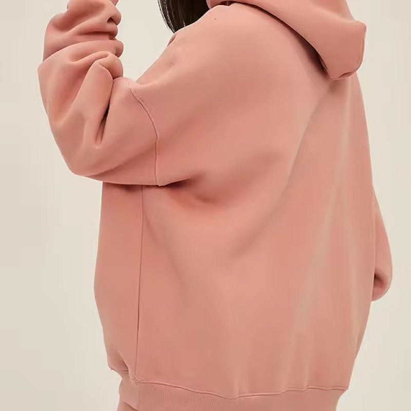 Custom Women Puff Print Fleece Hoodie Manufacturer | Warm Thick Cotton Oversized hoodie suppliers - 图片 2
