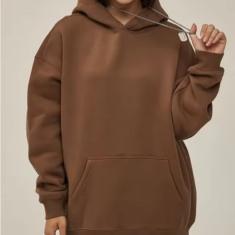 Custom Women Puff Print Fleece Hoodie Manufacturer | Warm Thick Cotton Oversized hoodie suppliers - 图片 5