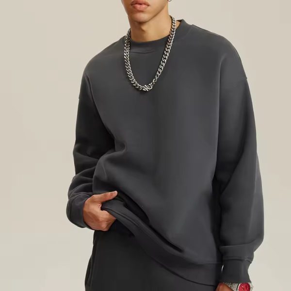 Custom Fleece Crewneck Men's Sweatshirt manufacturer | Oversized Heavyweight Blank Sweatshirt manufacturer - 图片 2