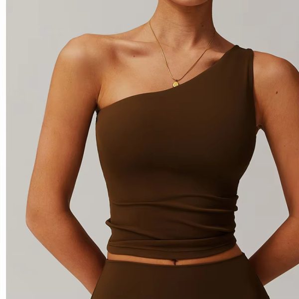 Comfort Asymmetric Tank Tops Manufacturer | Custom Quick Dry Running Fitness Sports Top factory - 图片 4
