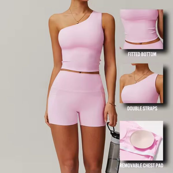 Comfort Asymmetric Tank Tops Manufacturer | Custom Quick Dry Running Fitness Sports Top factory - 图片 3