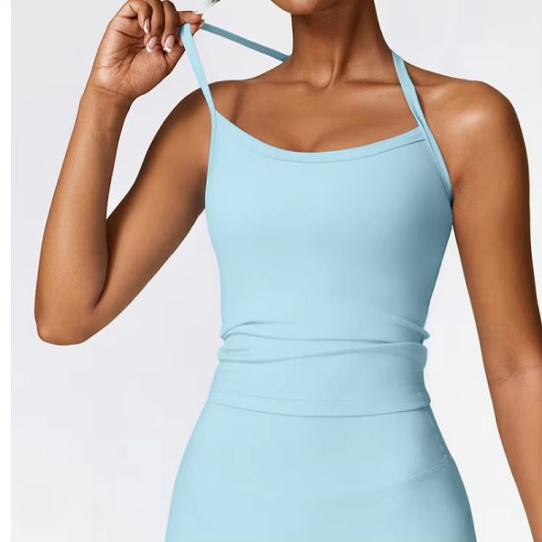 Breathable Cross Back Sleeveless Top Manufacturer | Women Quick Dry Yoga Clothes Top factory - 图片 2