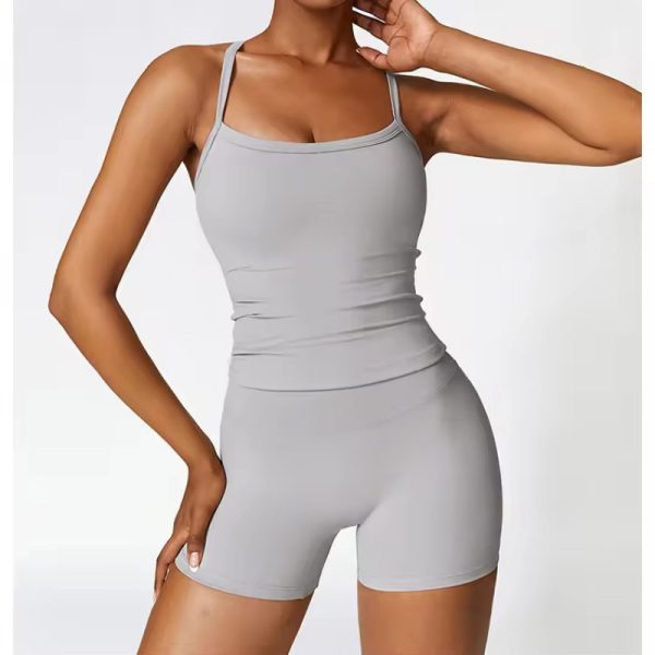Breathable Cross Back Sleeveless Top Manufacturer | Women Quick Dry Yoga Clothes Top factory - 图片 5