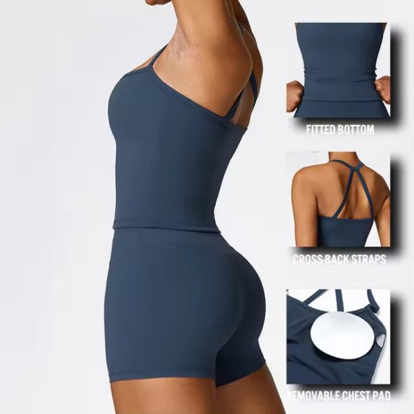 Breathable Cross Back Sleeveless Top Manufacturer | Women Quick Dry Yoga Clothes Top factory - 图片 3