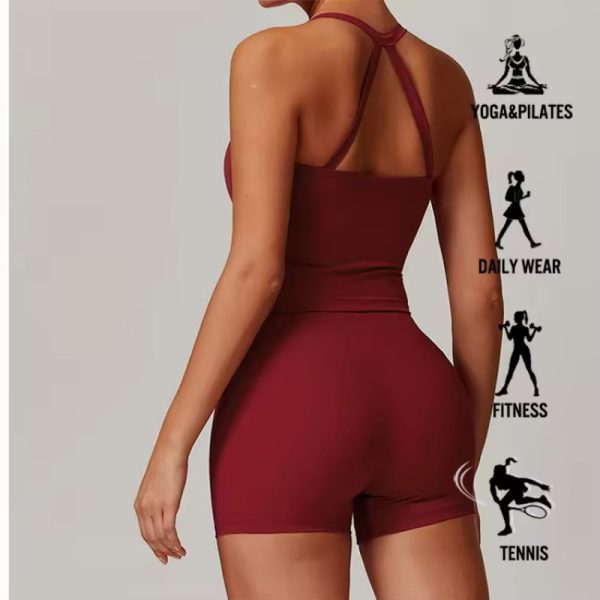 Breathable Cross Back Sleeveless Top Manufacturer | Women Quick Dry Yoga Clothes Top factory - 图片 4
