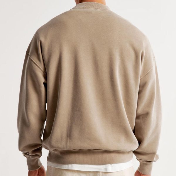 fitting Custom Mock Neck Men's Sweatshirt Manufacturer | Cotton Crewneck men's hoodies & sweatshirts - 图片 2