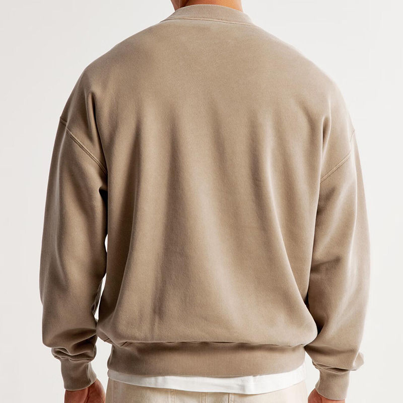 fitting Custom Mock Neck Men's Sweatshirt Manufacturer | Cotton Crewneck men's hoodies & sweatshirts - 图片 2