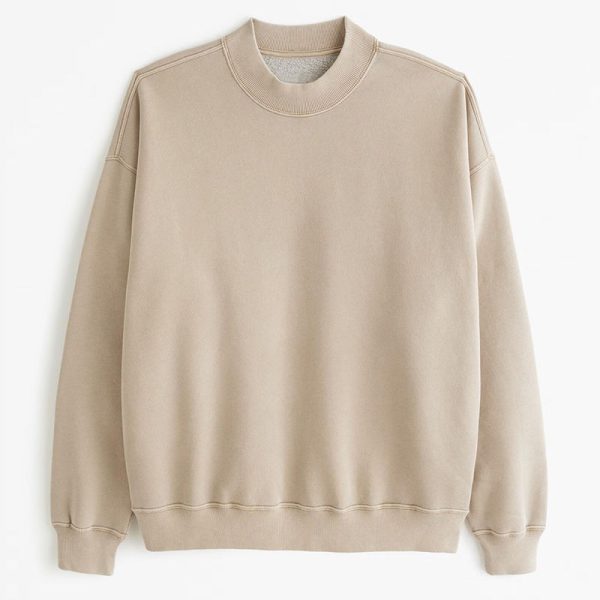 fitting Custom Mock Neck Men's Sweatshirt Manufacturer | Cotton Crewneck men's hoodies & sweatshirts - 图片 3