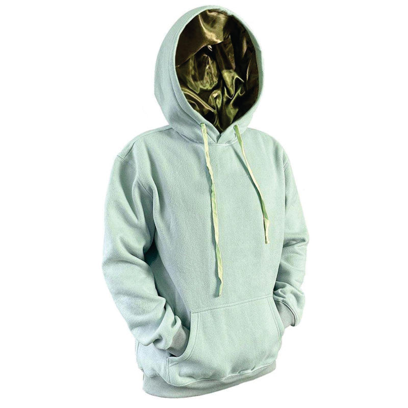 Satin Lined Men Hoodie Manufacturer | Luxury High Quality Pink Silk Long Sleeve Cotton Pullover Hoodies - 图片 2