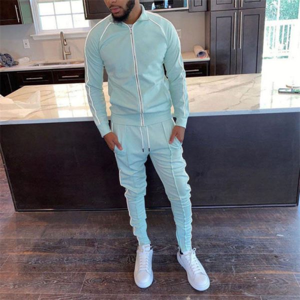 Full Zip Sports Jogging Suits Sets Manufacturer | Custom Long Sleeve Sports Sweatsuits Supplier - 图片 2