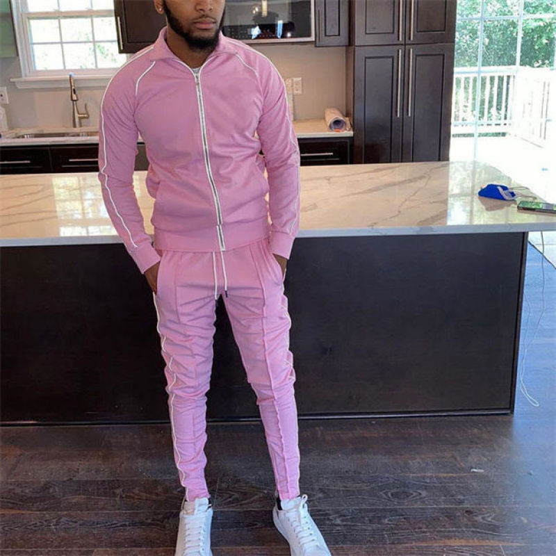 Full Zip Sports Jogging Suits Sets Manufacturer | Custom Long Sleeve Sports Sweatsuits Supplier - 图片 4