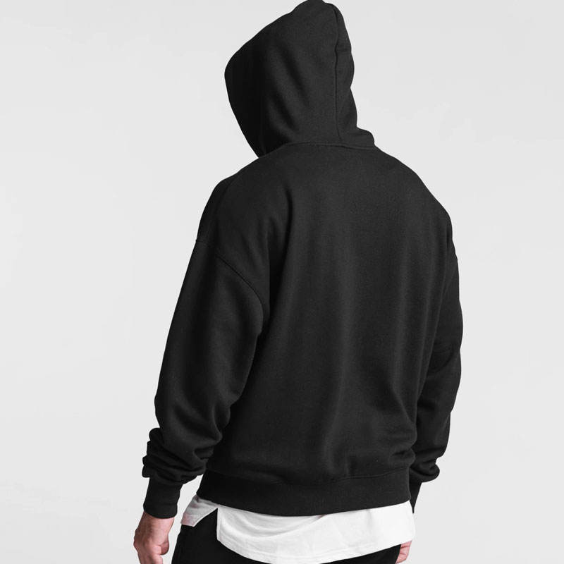 Drop shoulder Active men hoodies Manufacturer | pullover thick fleece cotton Hoodies factory - 图片 3