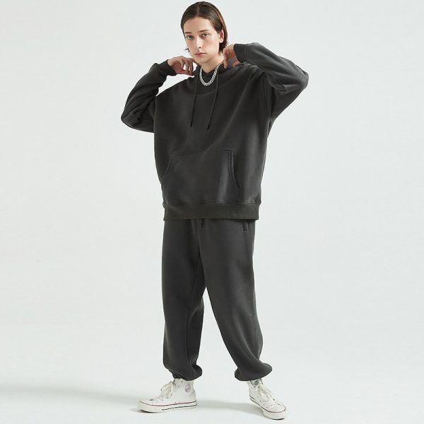 100% Cotton Fleece Jogger Tracksuit Manufacturer | Custom Logo 2 Piece Unisex Tracksuit Supplier - 图片 4
