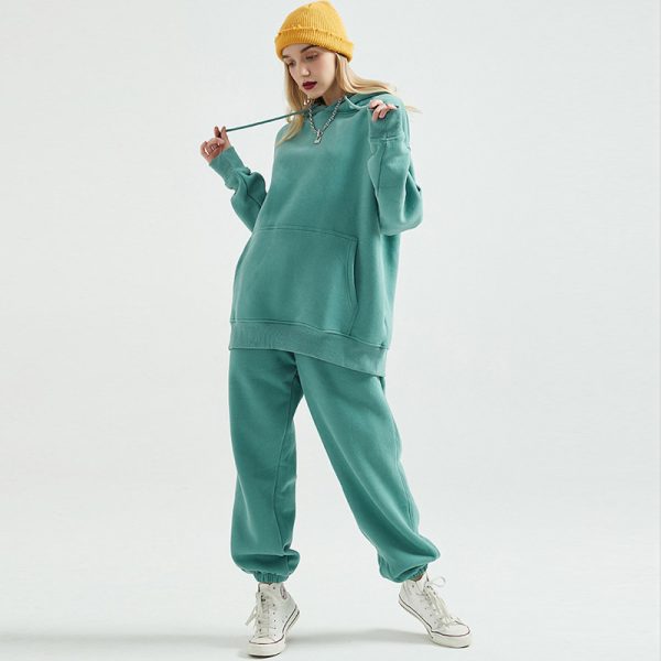 100% Cotton Fleece Jogger Tracksuit Manufacturer | Custom Logo 2 Piece Unisex Tracksuit Supplier - 图片 5