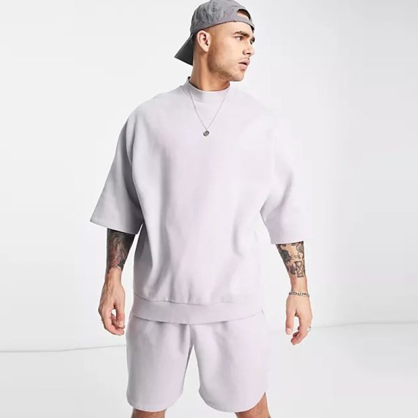 Heavy Weight Cotton Oversized T shirt Manufacturer | Custom 2 Piece Short Sets Sweatsuit Supplier - 图片 4